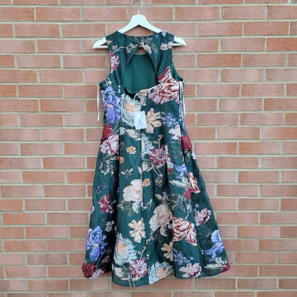 Marchesa Notte sleeveless fil-coupé midi  dress size 8 - Picture 4 of 7